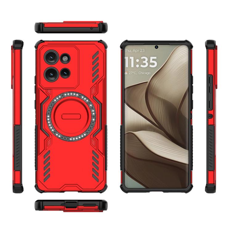 For Motorola Edge 50 5G Global Butterfly Armor MagSafe Magnetic Ring Shockproof Phone Case