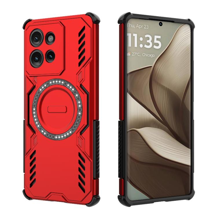 For Motorola Edge 50 5G Global Butterfly Armor MagSafe Magnetic Ring Shockproof Phone Case