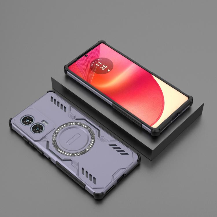 For Motorola Edge 50 Fusion 5G Global Butterfly Armor MagSafe Magnetic Ring Shockproof Phone Case