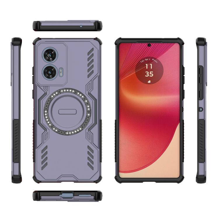 For Motorola Edge 50 Fusion 5G Global Butterfly Armor MagSafe Magnetic Ring Shockproof Phone Case