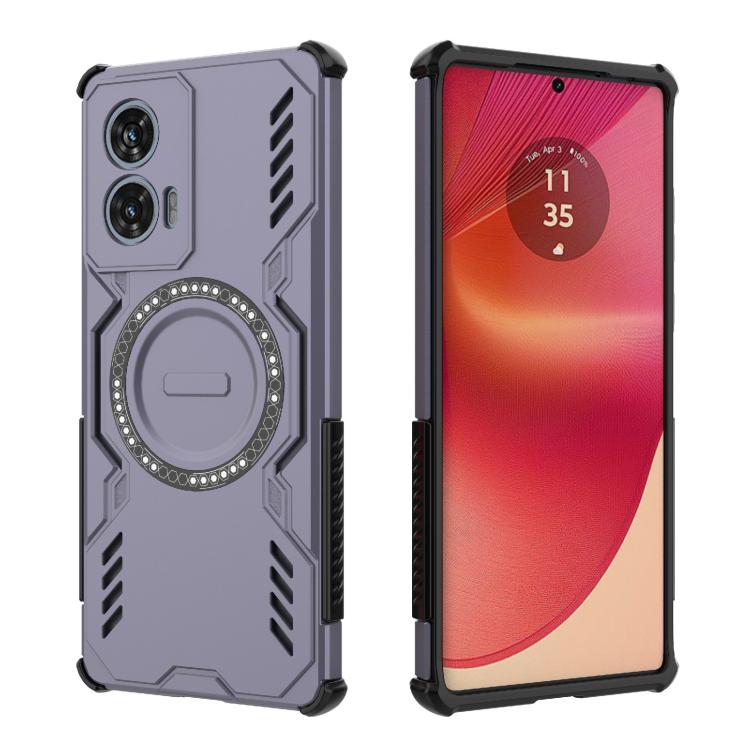 For Motorola Edge 50 Fusion 5G Global Butterfly Armor MagSafe Magnetic Ring Shockproof Phone Case
