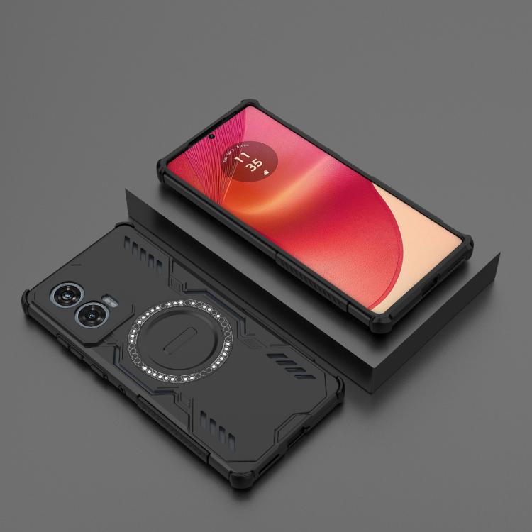 For Motorola Edge 50 Fusion 5G Global Butterfly Armor MagSafe Magnetic Ring Shockproof Phone Case