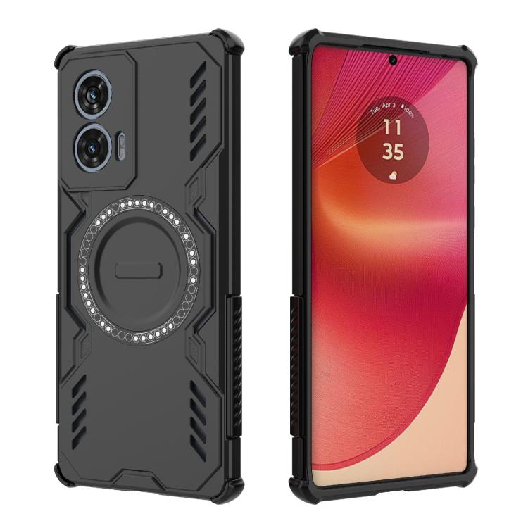 For Motorola Edge 50 Fusion 5G Global Butterfly Armor MagSafe Magnetic Ring Shockproof Phone Case
