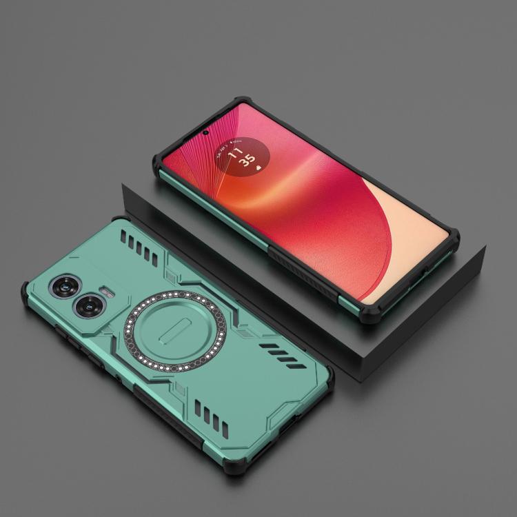 For Motorola Edge 50 Fusion 5G Global Butterfly Armor MagSafe Magnetic Ring Shockproof Phone Case