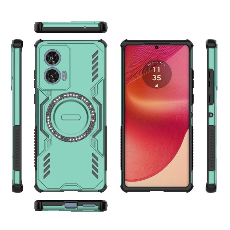 For Motorola Edge 50 Fusion 5G Global Butterfly Armor MagSafe Magnetic Ring Shockproof Phone Case
