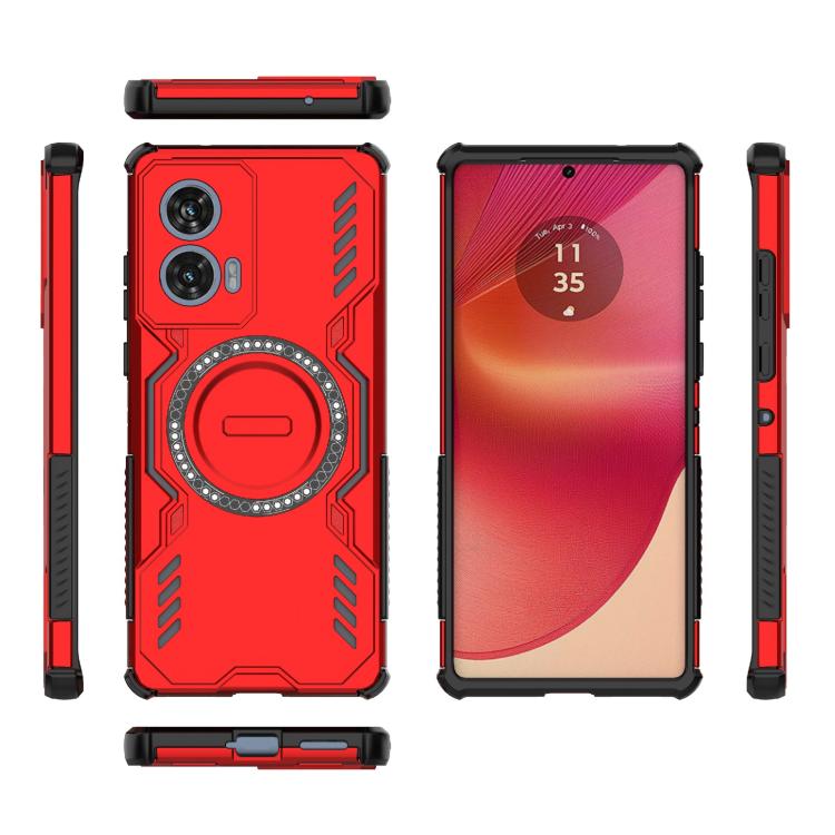 For Motorola Edge 50 Fusion 5G Global Butterfly Armor MagSafe Magnetic Ring Shockproof Phone Case