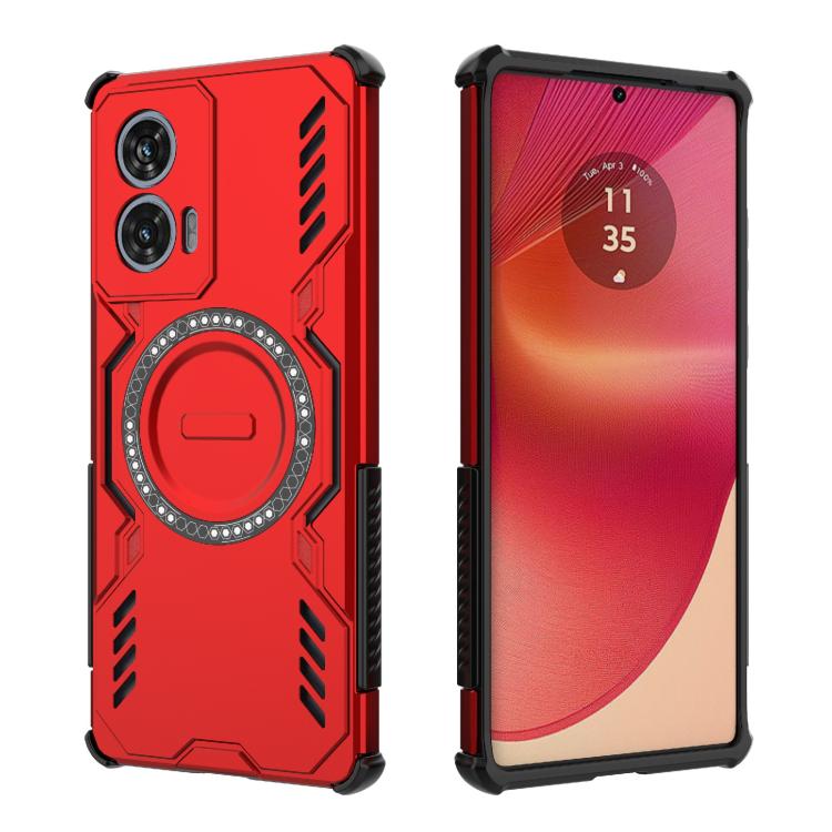 For Motorola Edge 50 Fusion 5G Global Butterfly Armor MagSafe Magnetic Ring Shockproof Phone Case