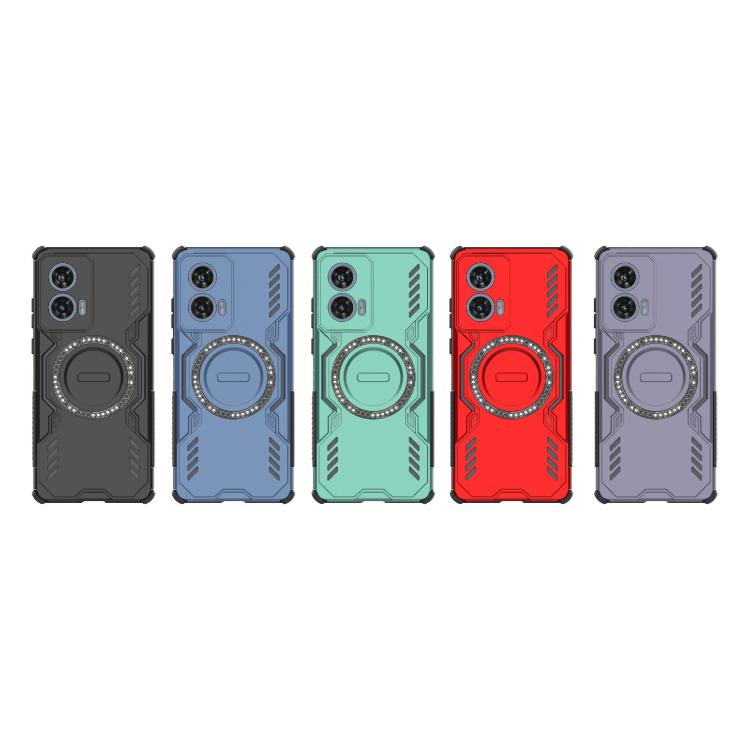 For Motorola Edge 50 Fusion 5G Global Butterfly Armor MagSafe Magnetic Ring Shockproof Phone Case