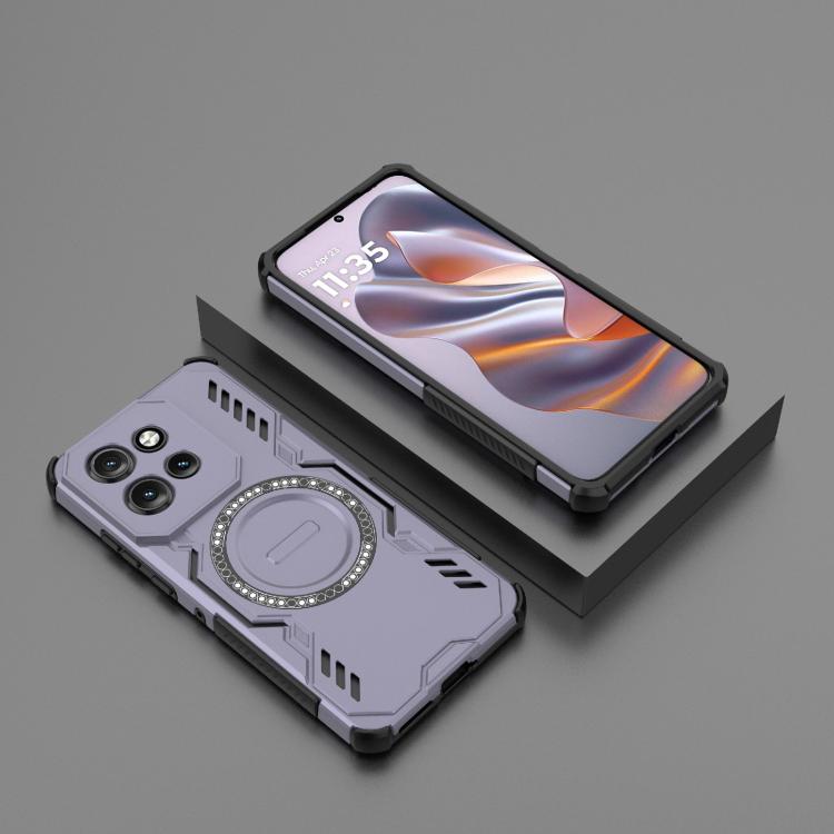 For Motorola Edge 50 Neo 5G Global Butterfly Armor MagSafe Magnetic Ring Shockproof Phone Case
