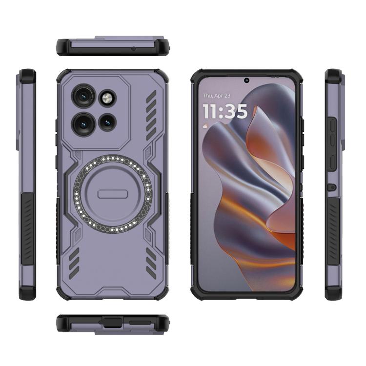 For Motorola Edge 50 Neo 5G Global Butterfly Armor MagSafe Magnetic Ring Shockproof Phone Case
