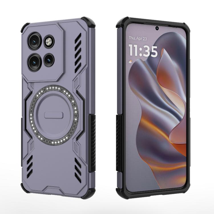 For Motorola Edge 50 Neo 5G Global Butterfly Armor MagSafe Magnetic Ring Shockproof Phone Case
