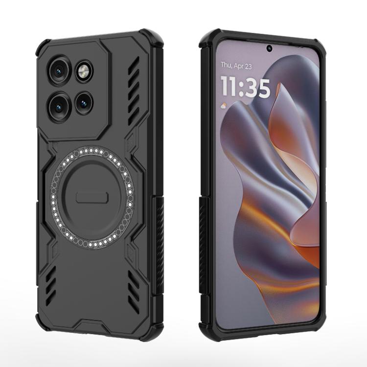 For Motorola Edge 50 Neo 5G Global Butterfly Armor MagSafe Magnetic Ring Shockproof Phone Case