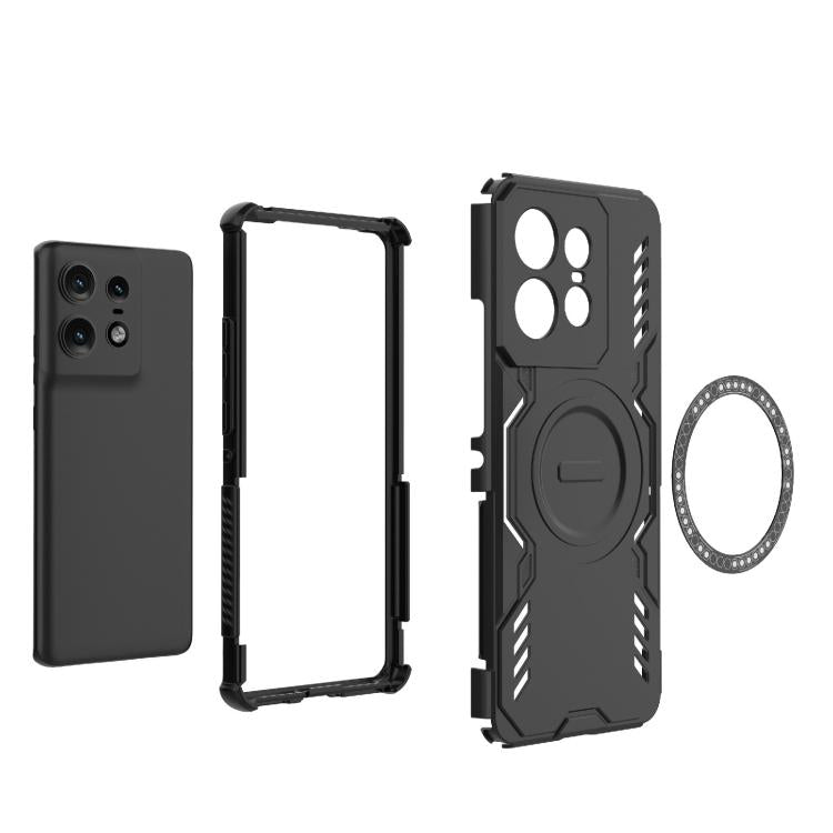 For Motorola Edge 50 Pro 5G Global Butterfly Armor MagSafe Magnetic Ring Shockproof Phone Case