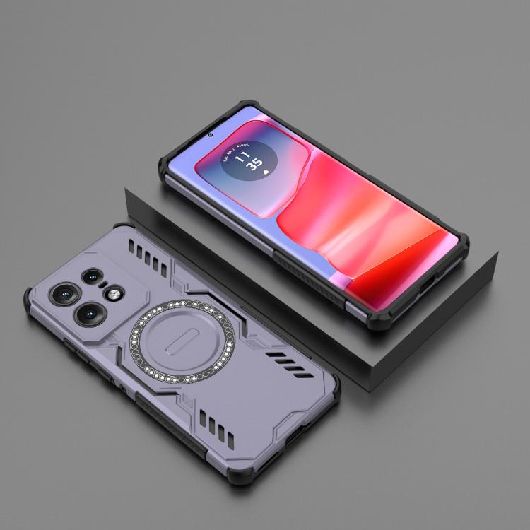 For Motorola Edge 50 Pro 5G Global Butterfly Armor MagSafe Magnetic Ring Shockproof Phone Case