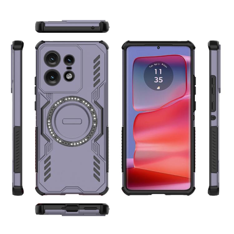 For Motorola Edge 50 Pro 5G Global Butterfly Armor MagSafe Magnetic Ring Shockproof Phone Case