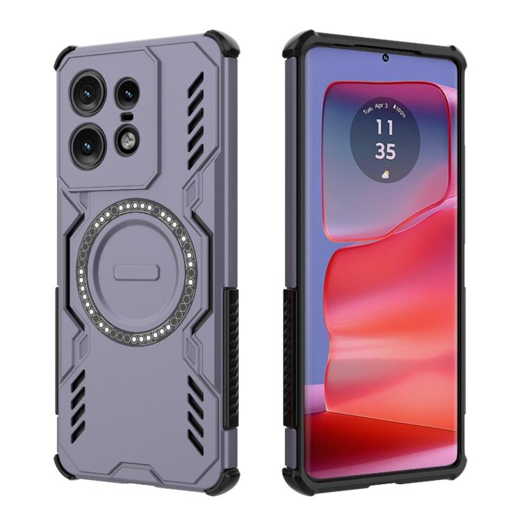 For Motorola Edge 50 Pro 5G Global Butterfly Armor MagSafe Magnetic Ring Shockproof Phone Case