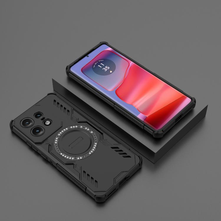 For Motorola Edge 50 Pro 5G Global Butterfly Armor MagSafe Magnetic Ring Shockproof Phone Case