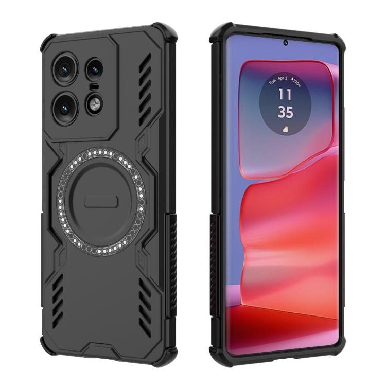 For Motorola Edge 50 Pro 5G Global Butterfly Armor MagSafe Magnetic Ring Shockproof Phone Case