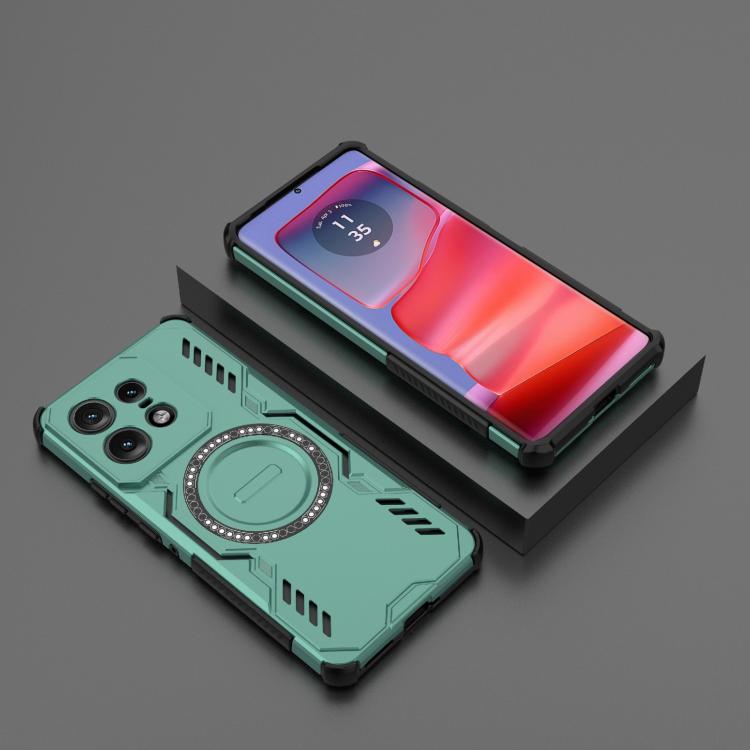 For Motorola Edge 50 Pro 5G Global Butterfly Armor MagSafe Magnetic Ring Shockproof Phone Case