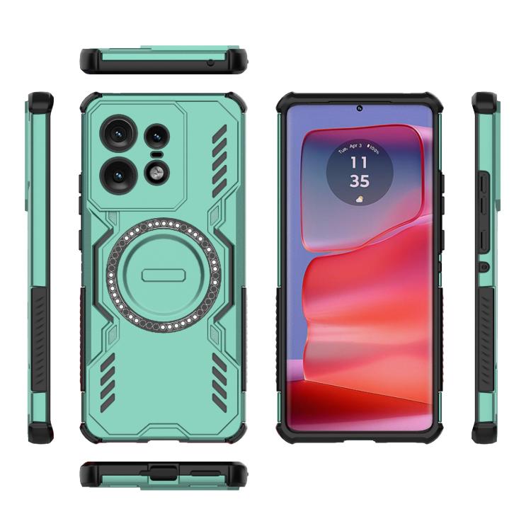 For Motorola Edge 50 Pro 5G Global Butterfly Armor MagSafe Magnetic Ring Shockproof Phone Case