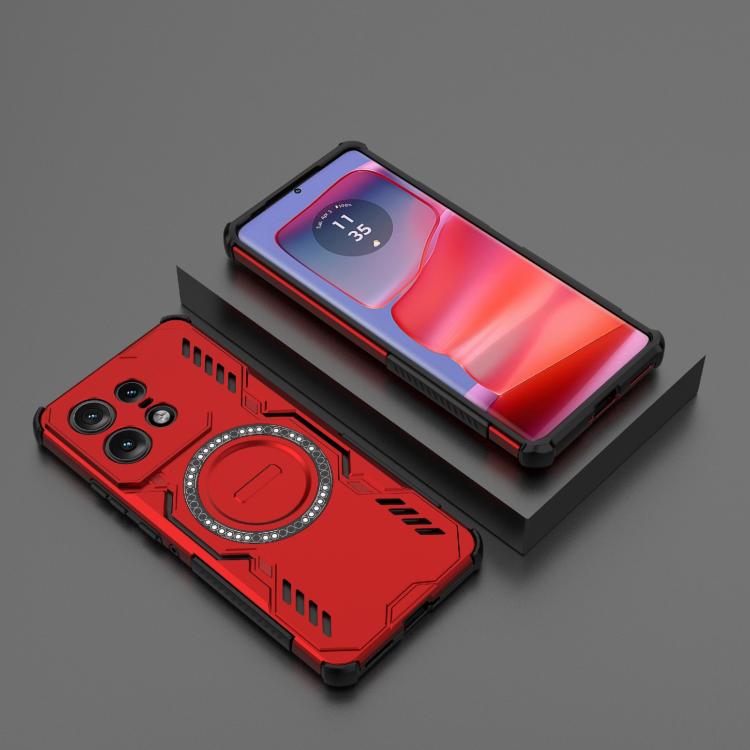 For Motorola Edge 50 Pro 5G Global Butterfly Armor MagSafe Magnetic Ring Shockproof Phone Case