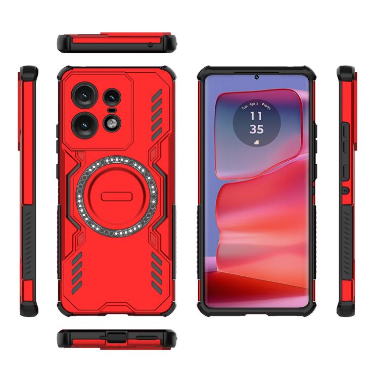 For Motorola Edge 50 Pro 5G Global Butterfly Armor MagSafe Magnetic Ring Shockproof Phone Case
