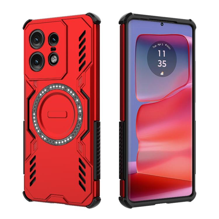For Motorola Edge 50 Pro 5G Global Butterfly Armor MagSafe Magnetic Ring Shockproof Phone Case