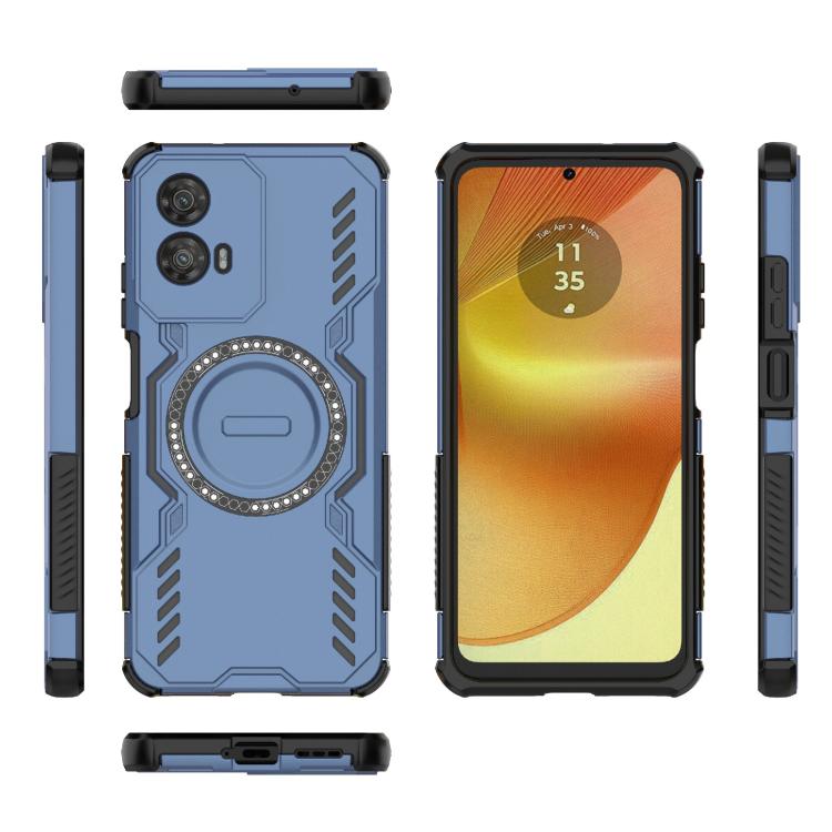 For Motorola Moto G34 5G Butterfly Armor MagSafe Magnetic Ring Shockproof Phone Case