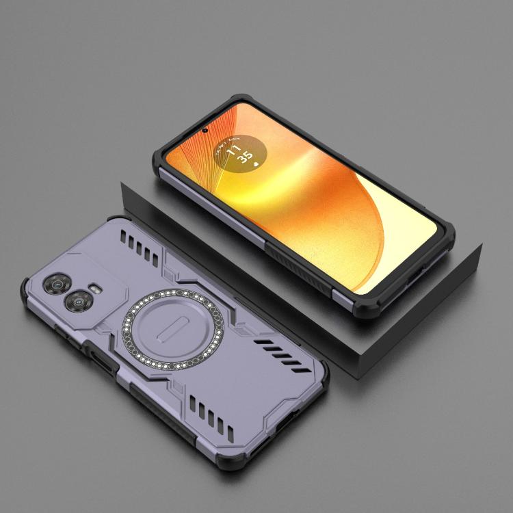 For Motorola Moto G34 5G Butterfly Armor MagSafe Magnetic Ring Shockproof Phone Case