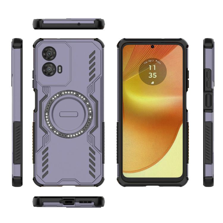 For Motorola Moto G34 5G Butterfly Armor MagSafe Magnetic Ring Shockproof Phone Case