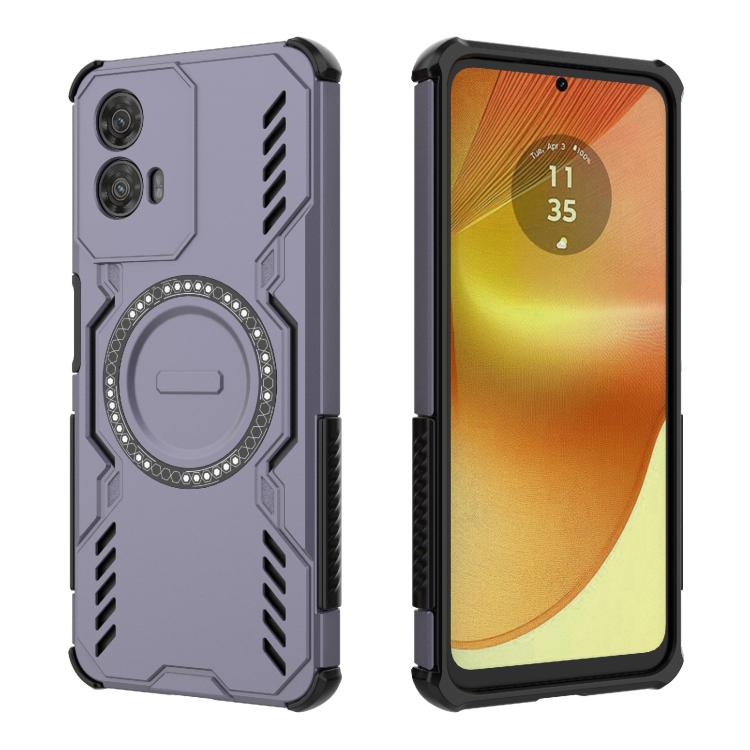For Motorola Moto G34 5G Butterfly Armor MagSafe Magnetic Ring Shockproof Phone Case