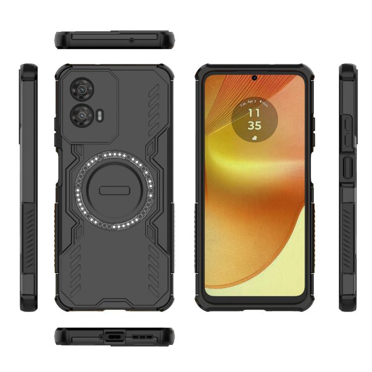 For Motorola Moto G34 5G Butterfly Armor MagSafe Magnetic Ring Shockproof Phone Case