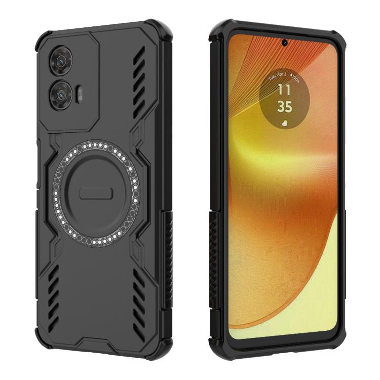 For Motorola Moto G34 5G Butterfly Armor MagSafe Magnetic Ring Shockproof Phone Case