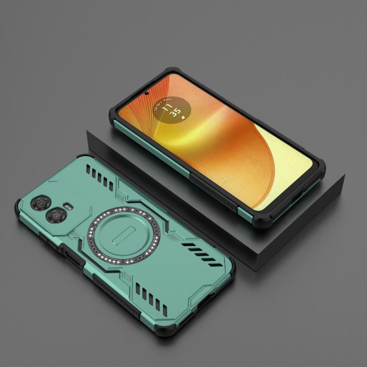 For Motorola Moto G34 5G Butterfly Armor MagSafe Magnetic Ring Shockproof Phone Case
