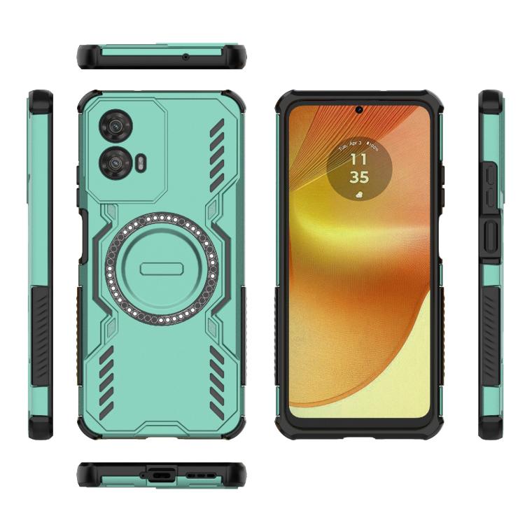 For Motorola Moto G34 5G Butterfly Armor MagSafe Magnetic Ring Shockproof Phone Case