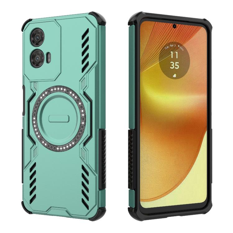 For Motorola Moto G34 5G Butterfly Armor MagSafe Magnetic Ring Shockproof Phone Case