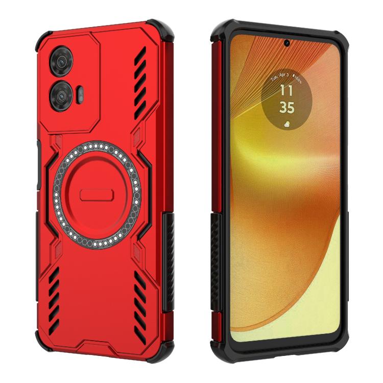 For Motorola Moto G34 5G Butterfly Armor MagSafe Magnetic Ring Shockproof Phone Case