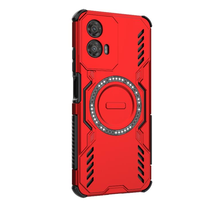 For Motorola Moto G34 5G Butterfly Armor MagSafe Magnetic Ring Shockproof Phone Case