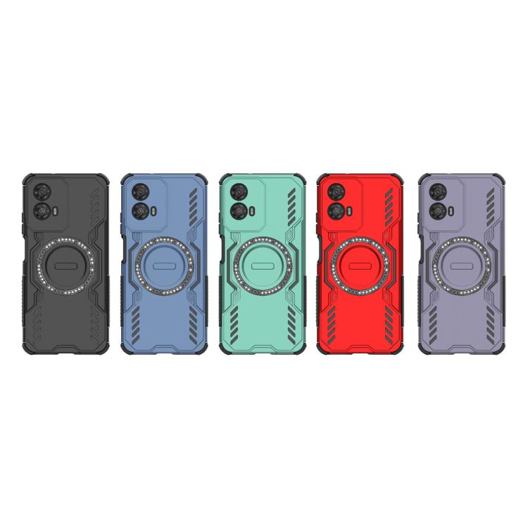 For Motorola Moto G34 5G Butterfly Armor MagSafe Magnetic Ring Shockproof Phone Case