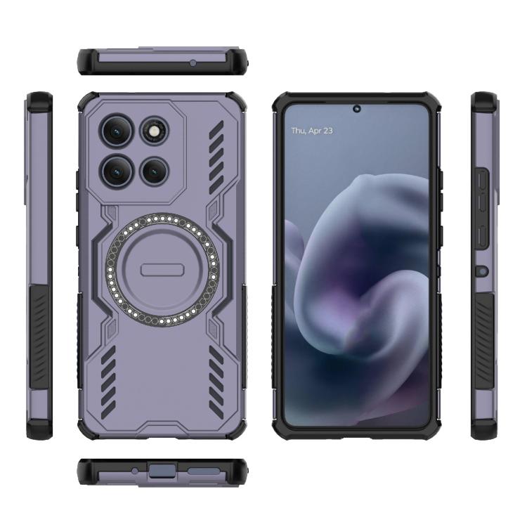For Motorola Moto G86 Power 5G Butterfly Armor MagSafe Magnetic Ring Shockproof Phone Case