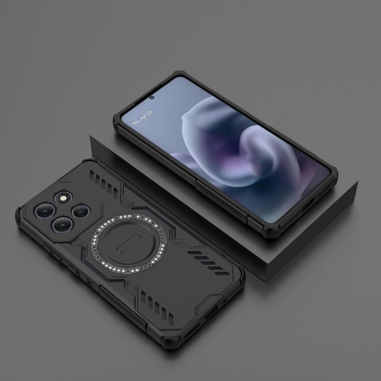 For Motorola Moto G86 Power 5G Butterfly Armor MagSafe Magnetic Ring Shockproof Phone Case