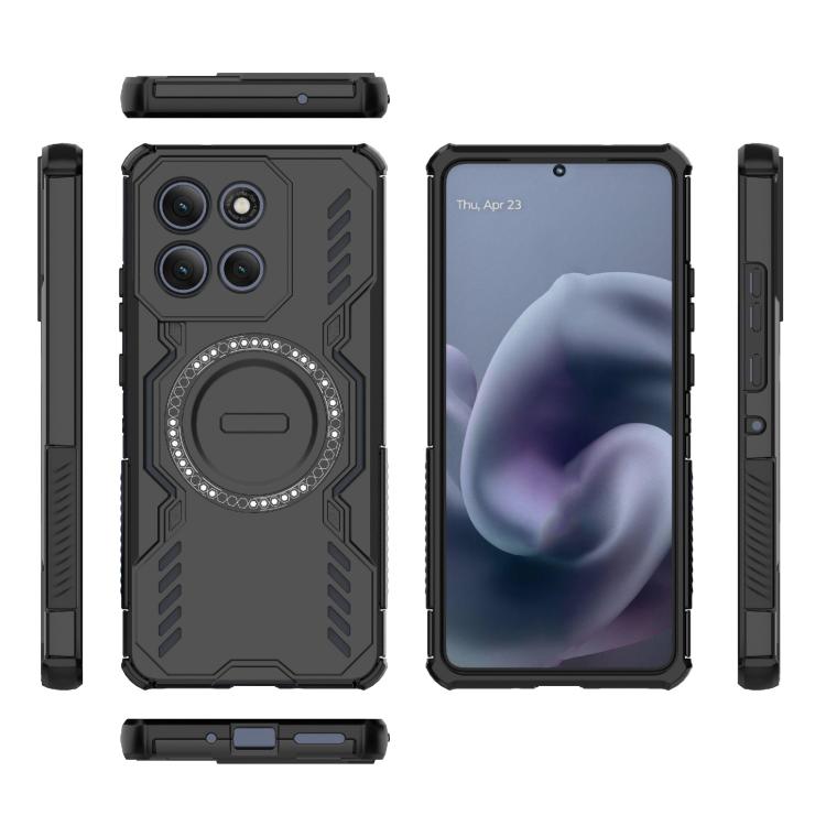 For Motorola Moto G86 Power 5G Butterfly Armor MagSafe Magnetic Ring Shockproof Phone Case