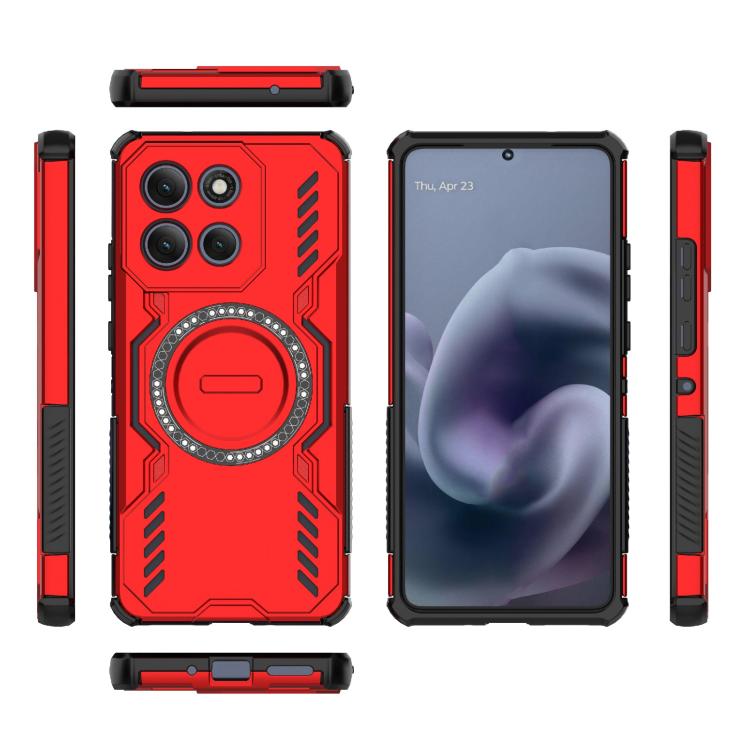 For Motorola Moto G86 Power 5G Butterfly Armor MagSafe Magnetic Ring Shockproof Phone Case
