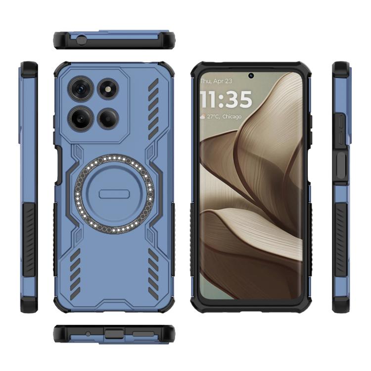 For Motorola Moto G15 4G Global Butterfly Armor MagSafe Magnetic Ring Shockproof Phone Case