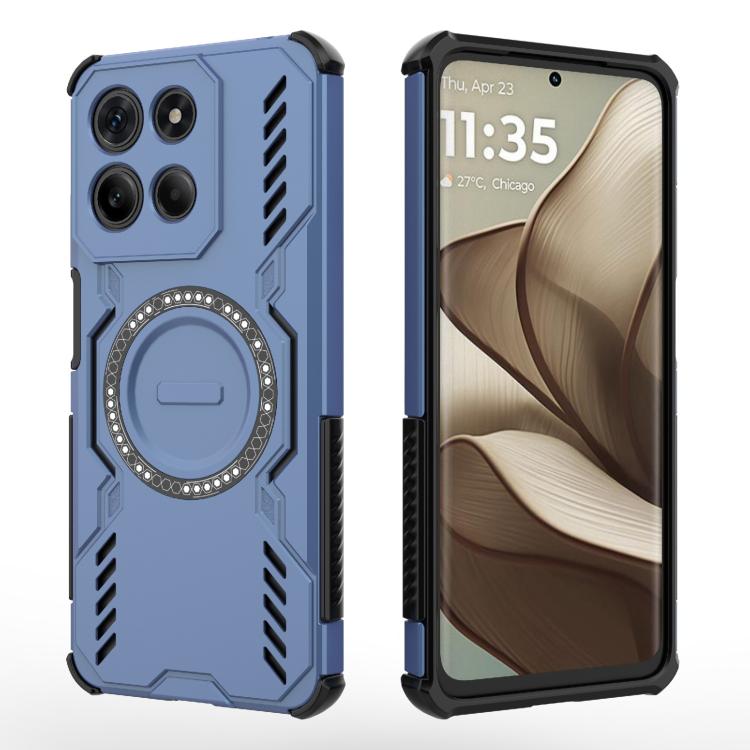For Motorola Moto G15 4G Global Butterfly Armor MagSafe Magnetic Ring Shockproof Phone Case
