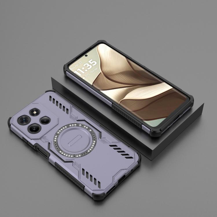 For Motorola Moto G15 4G Global Butterfly Armor MagSafe Magnetic Ring Shockproof Phone Case