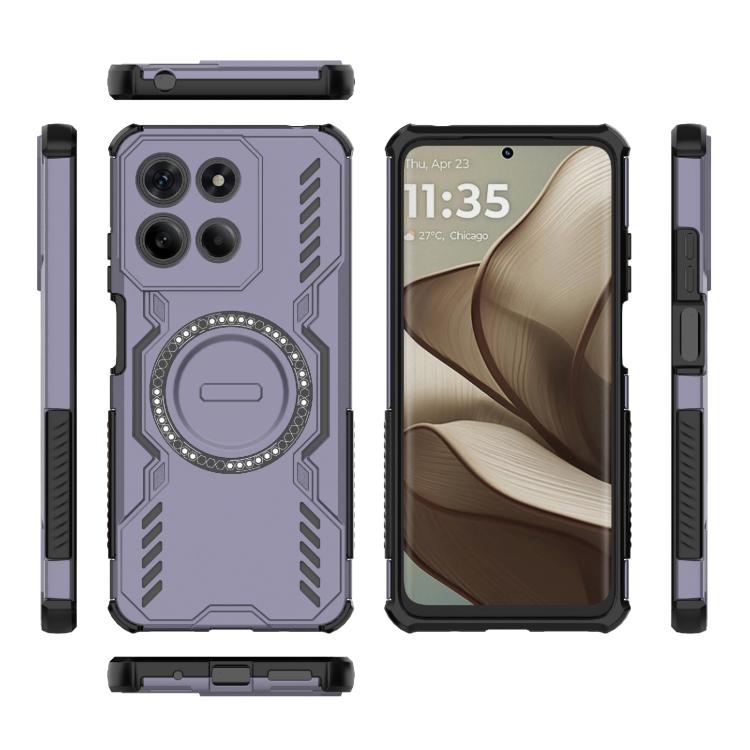 For Motorola Moto G15 4G Global Butterfly Armor MagSafe Magnetic Ring Shockproof Phone Case