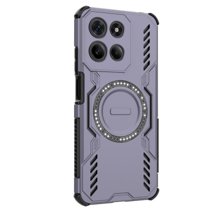 For Motorola Moto G15 4G Global Butterfly Armor MagSafe Magnetic Ring Shockproof Phone Case