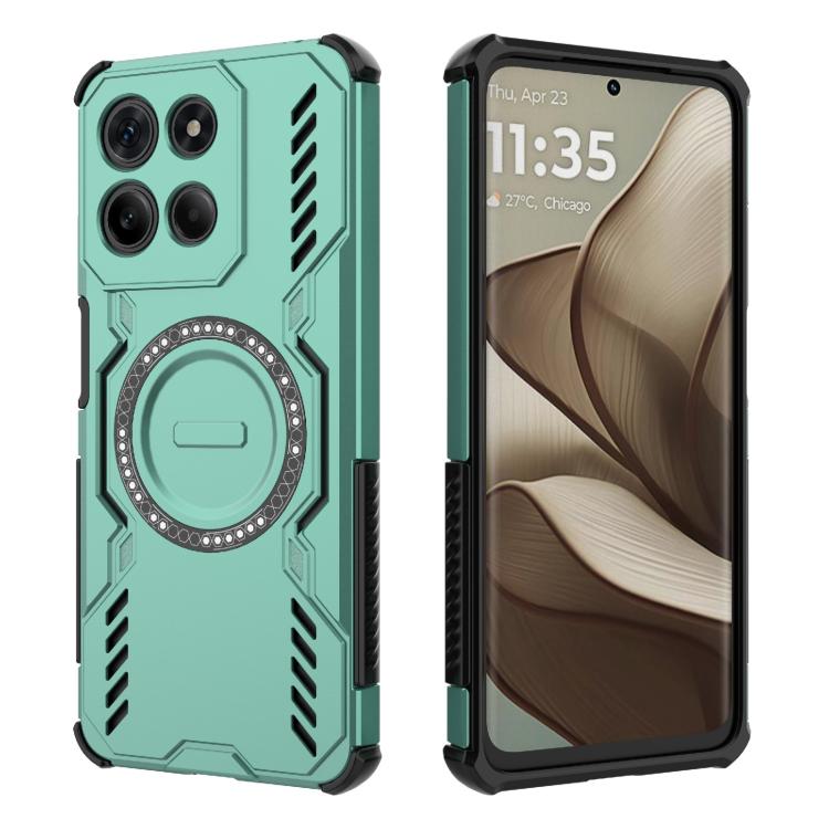 For Motorola Moto G15 4G Global Butterfly Armor MagSafe Magnetic Ring Shockproof Phone Case