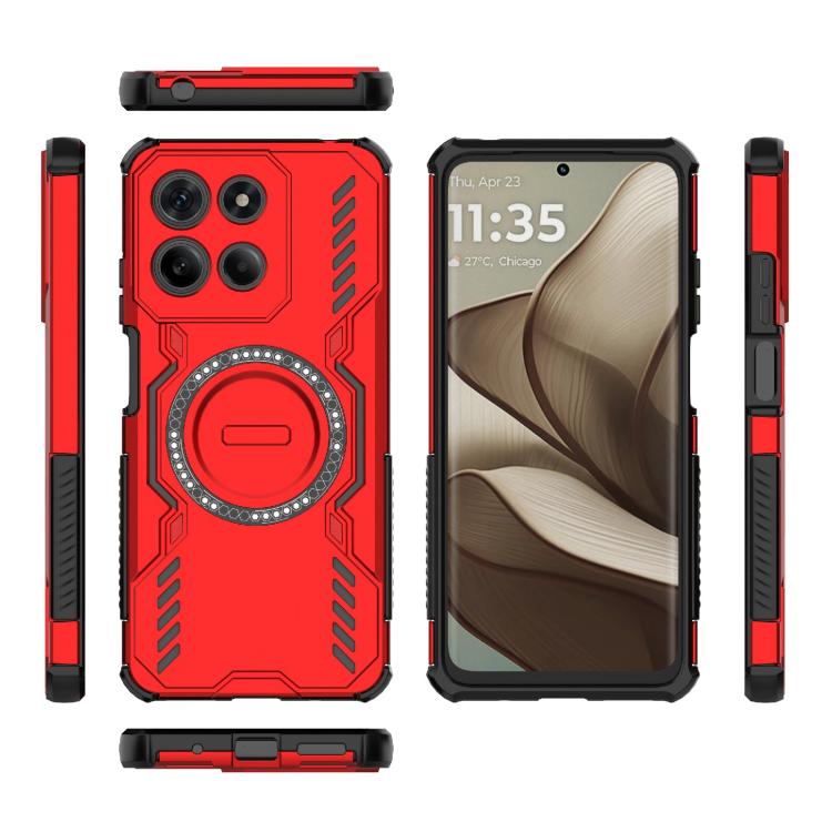 For Motorola Moto G15 4G Global Butterfly Armor MagSafe Magnetic Ring Shockproof Phone Case